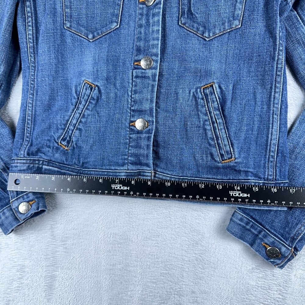 J. Crew Denim Jean Jacket Biker Trucker Pockets 02661SU Womens Blue Size Small - Picture 7 of 12